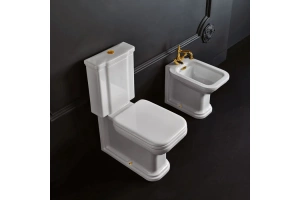 Сиденье для унитаза Kerasan Waldorf с системой микролифт, белый / золото (418701) - 3