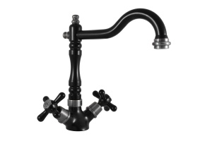 Смеситель для кухни Rav Slezak Morava retro черный матовый - хром