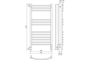 Электрический полотенцесушитель Terminus Классик П12 500x1000 Хром - 3
