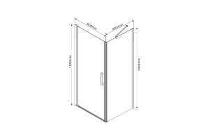 Душевой уголок Vincea Orta 80х80 хром стекло прозрачное - 2