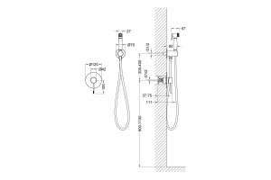 Смеситель встроенный с гигиеническим душем Timo Saona 2389/18SM черное золото - 2