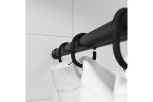 Набор колец  для шторы в ванную комнату цвет черный IDDIS (RID013P) - 2