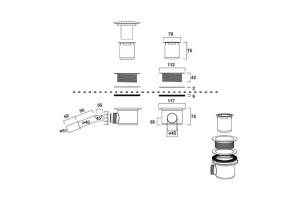 905691 Retro Сливной гарнитур золото 90 мм - 2