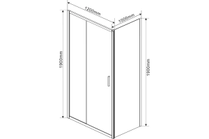 Душевой уголок Vincea Garda 120х100 профиль черный стекло прозрачное  - 3