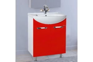 Тумба с раковиной Bellezza Альфа 65 красная
