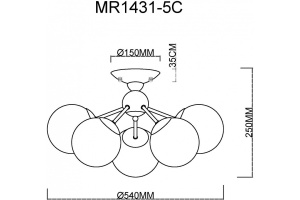 Люстра на штанге MyFar Kate MR1431-5C - 3