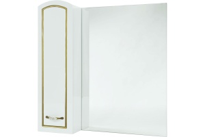 Зеркало-шкаф Bellezza Амелия 70 L, белое, патина золото