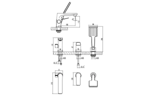 Смеситель Lemark Bronx LM3745BL для ванны встраиваемый, на 3 отверстия, с аксессуарами, черный - 3