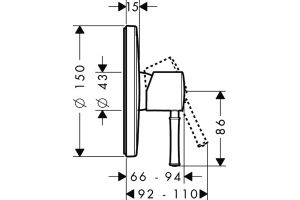 Смеситель Hansgrohe Talis Classic 14165000 для душа - 2