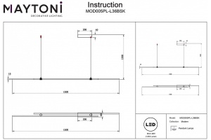 Подвесной светильник Maytoni Halo MOD005PL-L36BSK - 2
