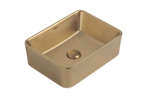 Накладная раковина Abber Rechteck 40 золото матовое