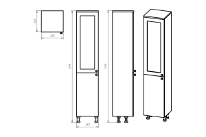 Шкаф-пенал Misty Латте 35 L, белая эмаль - 3