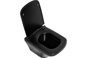 Чаша для подвесного унитаза BelBagno Sela черный матовый, без сиденья (BB3201CHR-MB) - 2