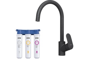Комплект для кухни: смеситель для кухни с каналом для питьевой воды, фильтр. AM.PM Like F8007S22