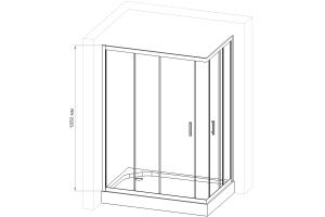 Душевой уголок Royal Bath HPD 100х80 профиль белый стекло прозрачное - 2