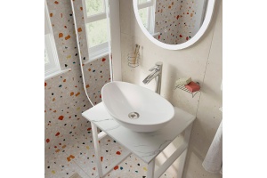 Мебель для ванной DIWO Элиста 60 белый мрамор, с раковиной Moduo 55 Leaf - 3