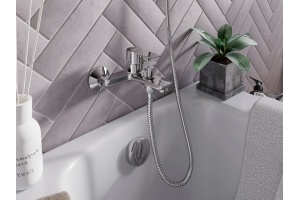 Смеситель для ванны с душем STWORKI by Damixa Хельсинки HFHS10000 хром однорычажный, настенный, латунь, с аэратором - 2