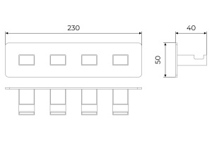 Вешалка-4 крючка Timo Selene 17015/17 золото матовое - 2