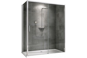 Душевой уголок Abber Komfort 150х100 хром стекло прозрачное