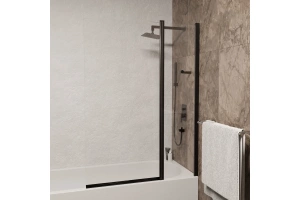 Шторка на ванну RGW Screens SC-11 B 90х140 профиль черный стекло прозрачное