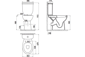 Унитаз-компакт Creavit BD310 - 2