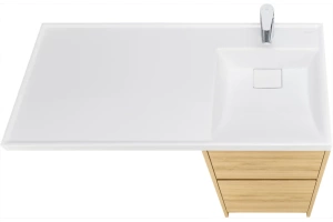 Тумба с раковиной Aquaton Лондри 40 светлое дерево - 2