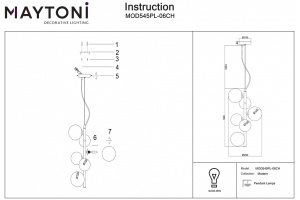 Подвесная люстра Maytoni Dallas MOD545PL-06CH - 2