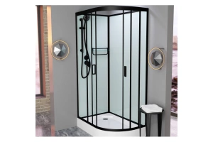 Душевая кабина Frank 120х80 левая черная стекло матовое - 3