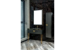 Раковина - столешница Armadi Art Lucido 100 серый - 2