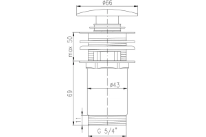 Донный клапан для раковины Rav Slezak хром - 2