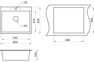 Мойка кухонная Paulmark Kante PM106052-WH белый - 3