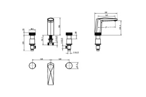 Смеситель для раковины Boheme Venturo белый золото - 2