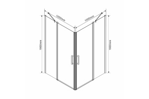 Душевой уголок Vincea Orta 100х100 хром стекло прозрачное - 2