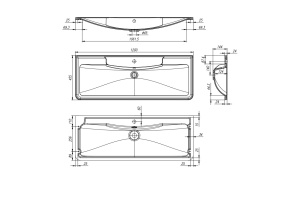 Раковина BelBagno 120х45.5 черный матовый (BB1200/455-LV-ART-ALR-NERO) - 3