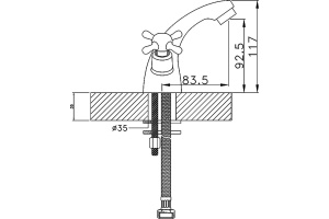 Смеситель для раковины Rossinka  хром (G02-61) - 2
