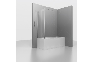 Душевая стенка RGW Z-050-4 70х150 профиль хром стекло прозрачное - 2