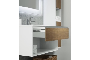 Комплект мебели Sanvit Контур 120 белый глянец - светлое дерево - 3