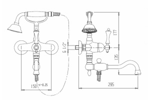 Смеситель для ванны Cezares Margot золото - 2