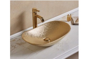 Раковина накладная CeramaLux NC 61.5 см золото (7811АSJ) - 2