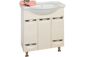 Тумба с раковиной Misty Орхидея 85 бежевая эмаль