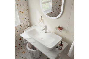 Мебель для ванной DIWO Элиста 100 белый мрамор, с раковиной Углич 0117 - 2