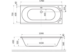 Ванна EXCELLENT Oceana 170x75 - 2