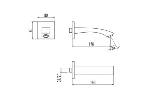 Наполнитель для ванны Lemark LM4581C встраиваемый, 176 мм, для LM4522C, LM7842C, хром - 2