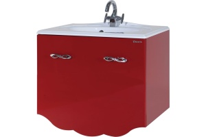 Тумба с раковиной Bellezza Версаль 90 красная 1 внутренний ящик - 2