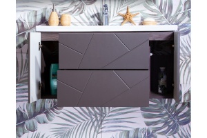 Мебель для ванной Бриклаер Кристалл 100 софт графит - 3