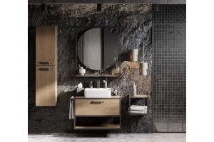 Полка Aquaton Лофт Фабрик 34 темное дерево - 3