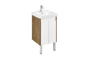 Тумба под раковину Aquaton Сканди Doors 45 белый - светлое дерево