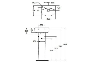 Раковина Ideal Standard Connect ARC 35 белый - 3