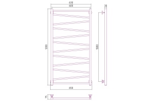 Полотенцесушитель водяной ДР Сирокко 1200х600 (Без покрытия) - 3