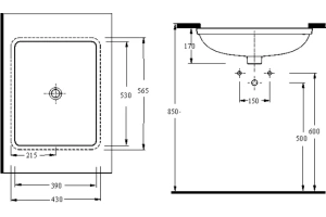 Раковина встраиваемая beWash Balaton 55.5 белый - 2